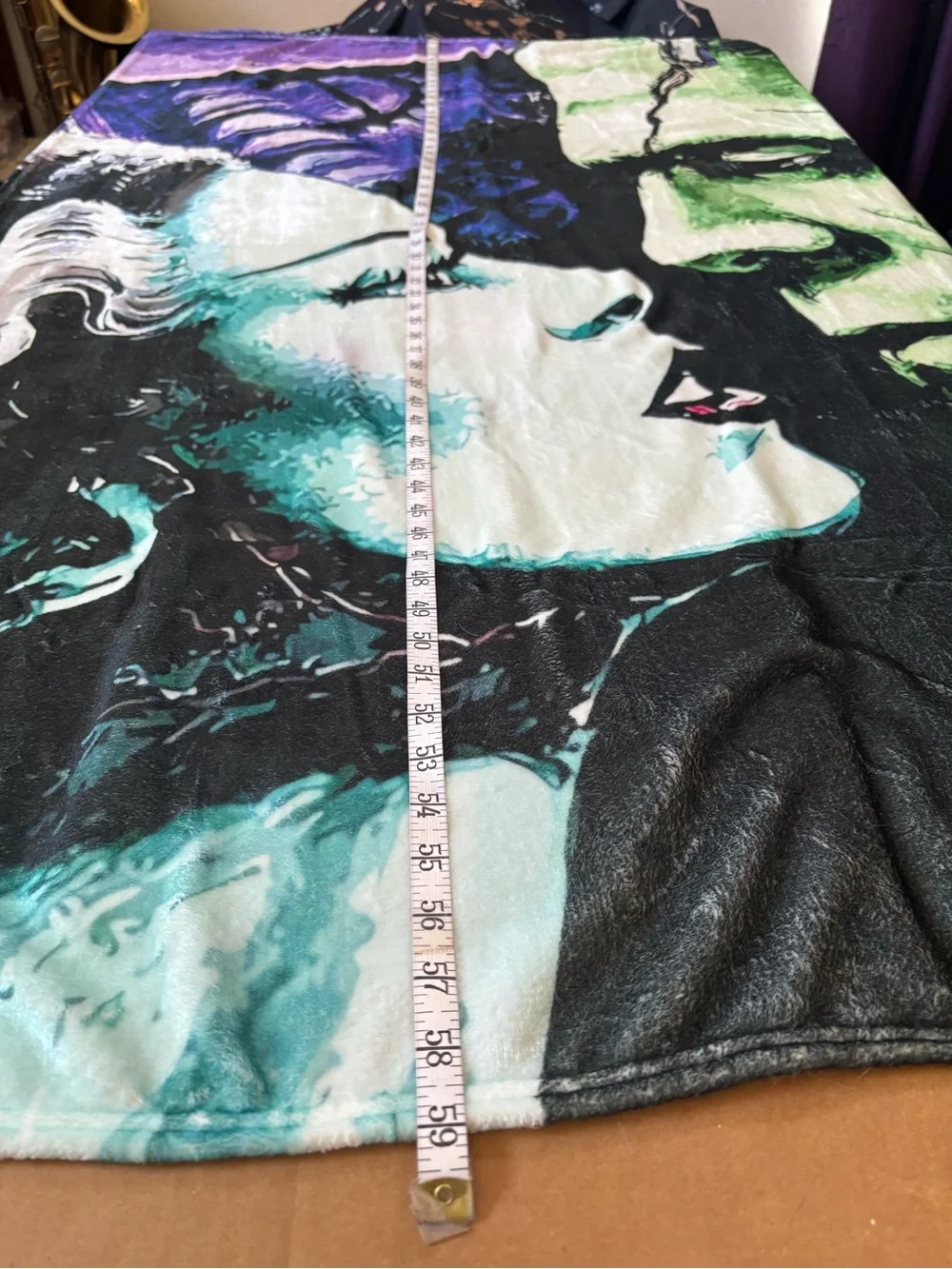 NEW  “Love is in the Air” Frankenstein & his lovely Bride!  Goth Fleece/Blanket